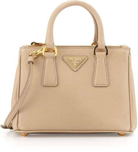 Prada Saffiano Mini Galleria Crossbody Bag, Beige (Sabbia)